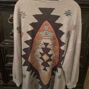 Gray Aztec Boutique Cardigan